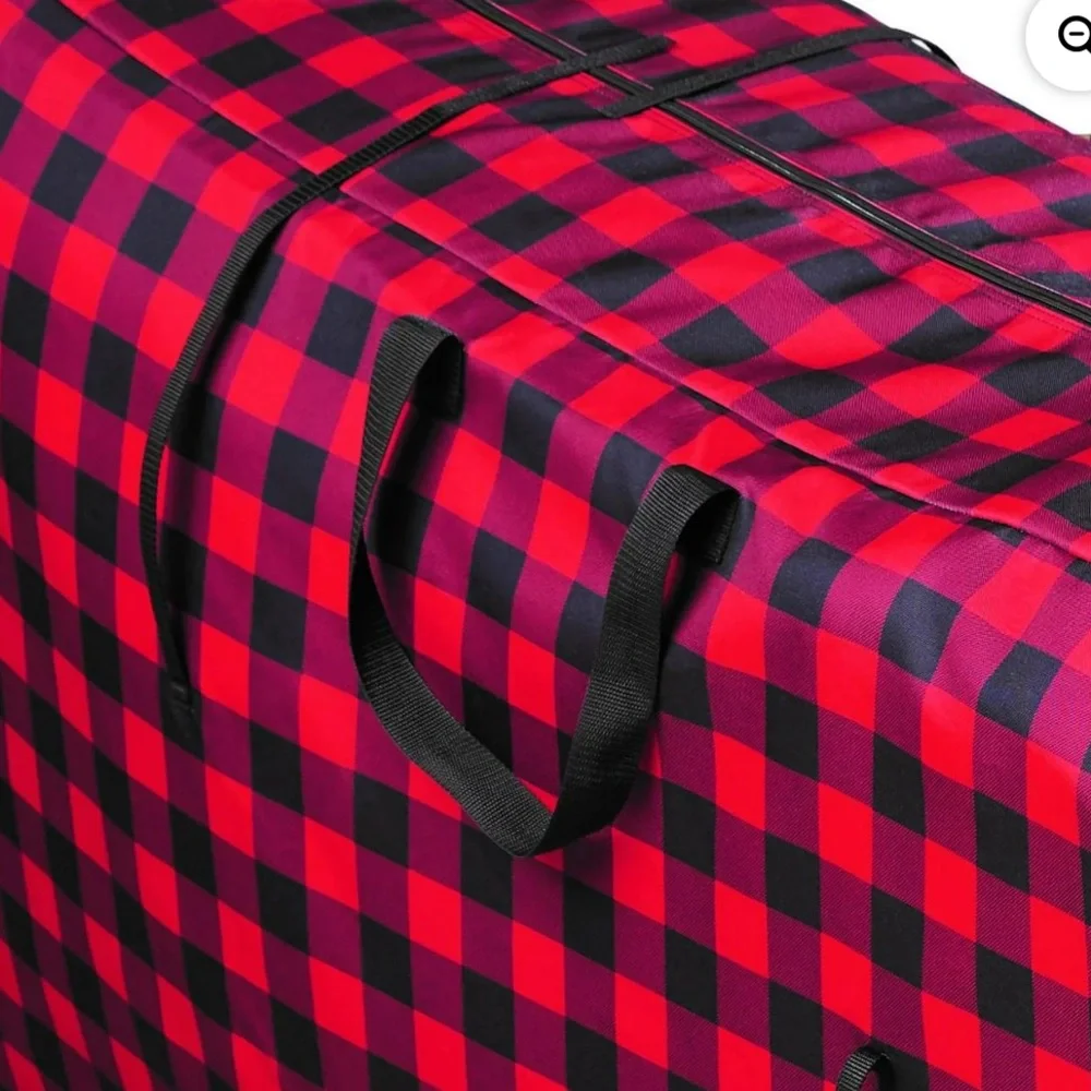 🎄Up to 9Ft  Rolling Christmas Tree Patio cushions Storage Bag Buffalo Plaid New